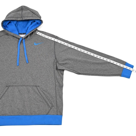 Nike Hoodie Sweatshirt Mens L Pullover Gray Therma Fit Performance Embroidered - Picture 4 of 9